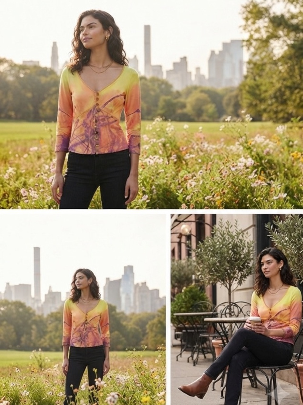 Plein sud yellow multicolor top